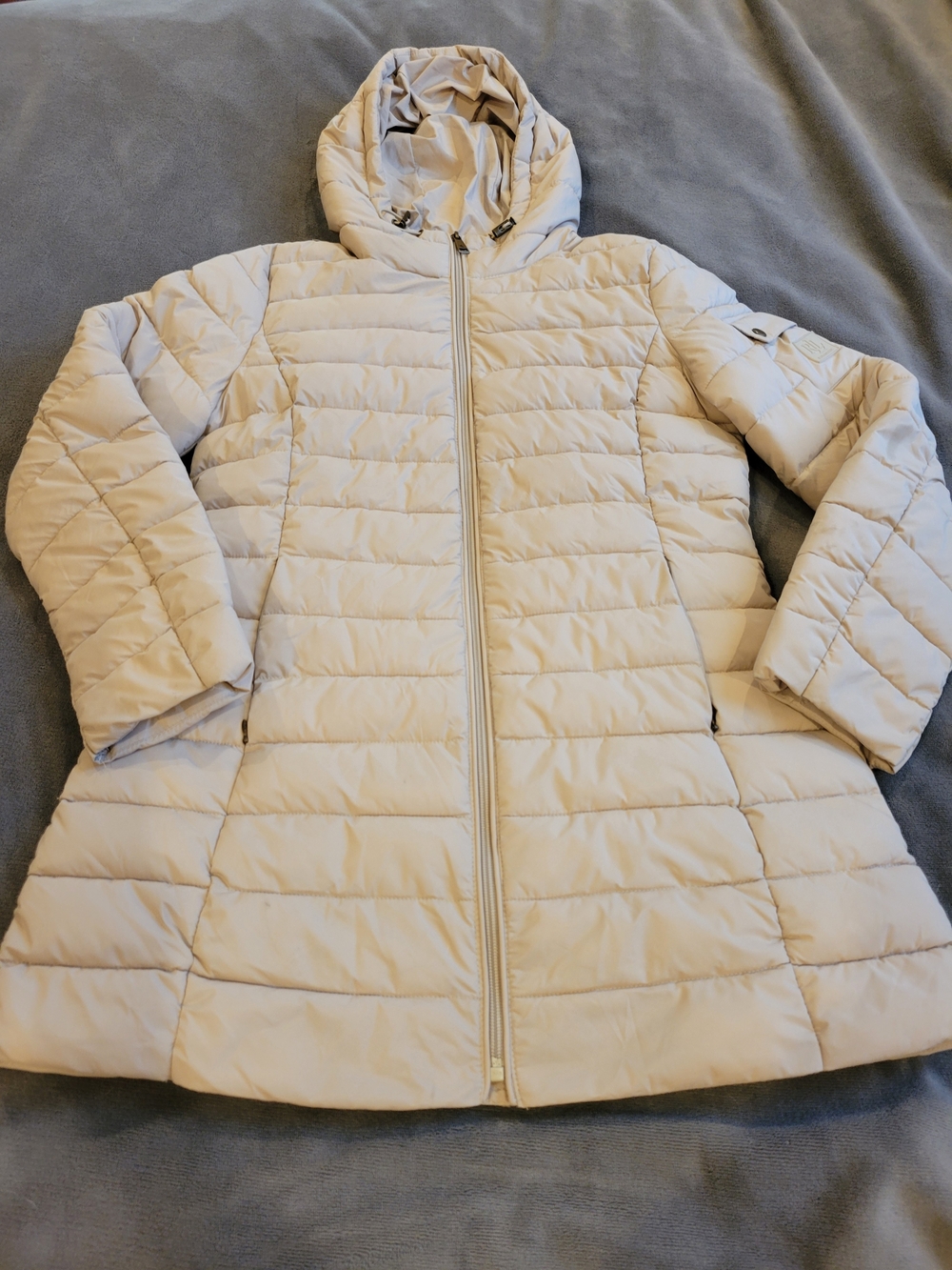 Lauren Ralph Lauren Cream Quilted Hooded Puffer Coat